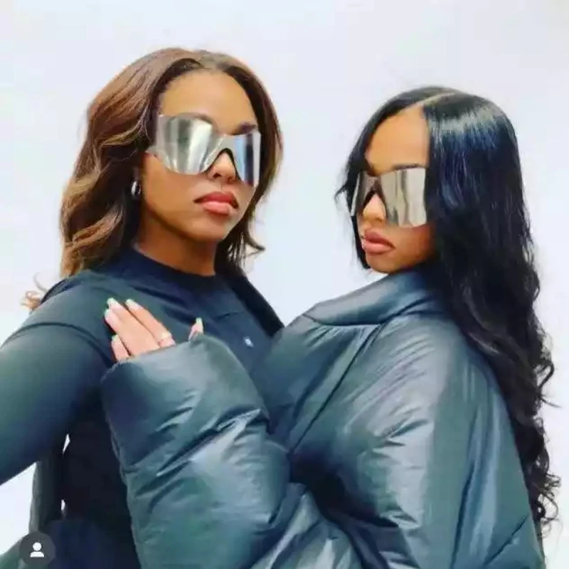 

2023 Y2k Punk Rimless One Piece Sunglasses Women 2022 Luxury Brand Designer Sunglasses For Men Goggles Hip Hop Oversized Eyewear