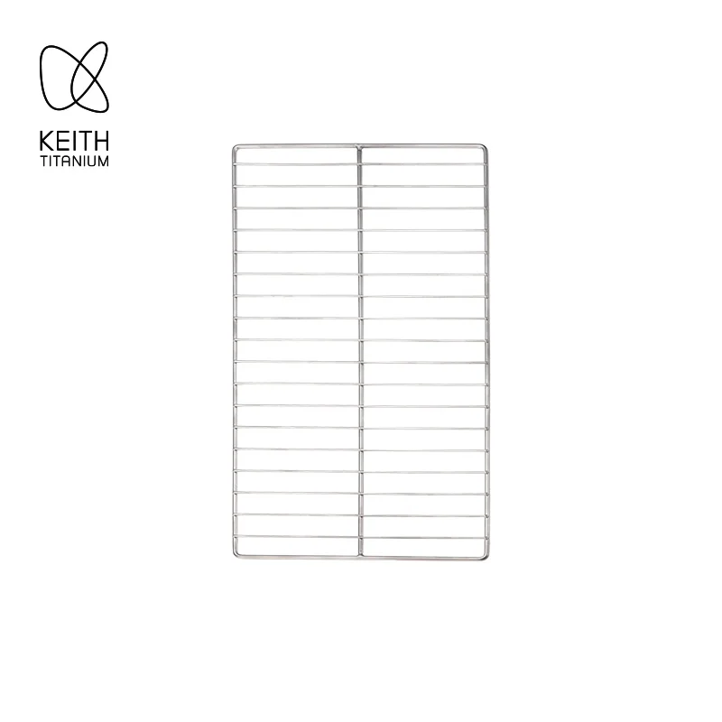 KEITH 순수 티타늄 바베큐 그릴 메쉬 초경량 휴대용 부식 방지 식품 등급 요리망 캠핑 야외 피크닉용