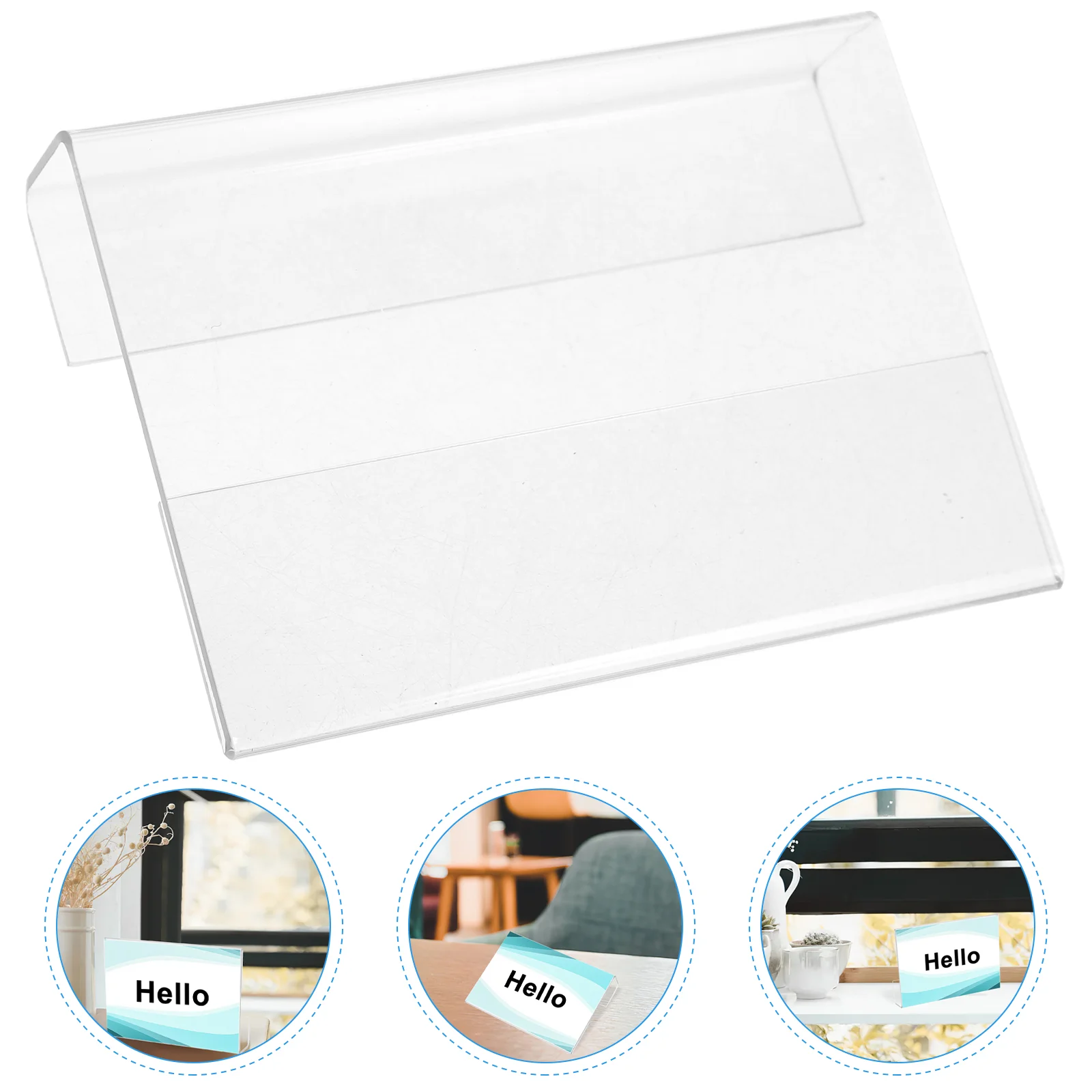 Workstation Seat Sign Accessories for Multi-use Card Showing Holder Single Sided v shaped acryliccard triangle bable conference card double sided transparent guest seat card table sign tabletop seat