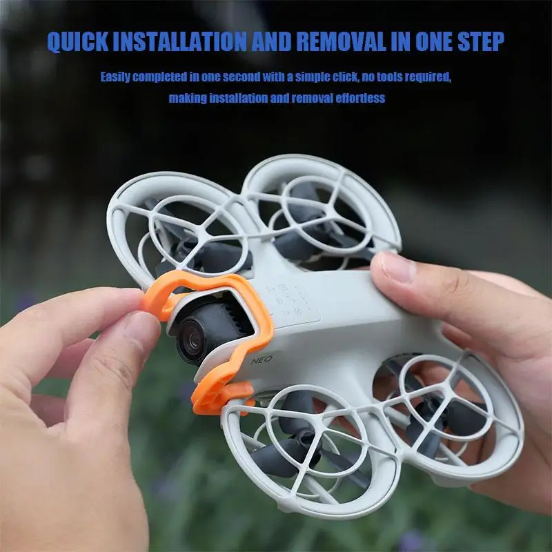 Vue latérale du protecteur de cardan anti-collision pour DJI Neo, soulignant sa conception durable.