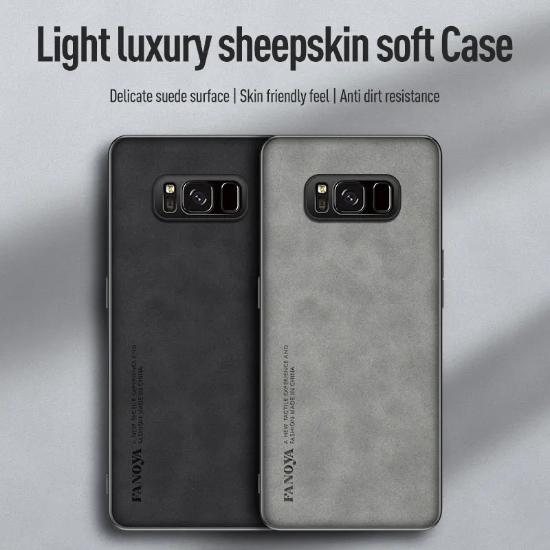 Vintage Leather-Texture Shockproof Matte Silicone Case Cover