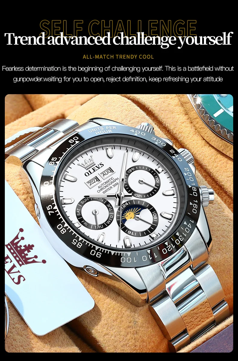 OLEVS 6654 Mechanical Automatic Multifunction Men's Watch description image 2
