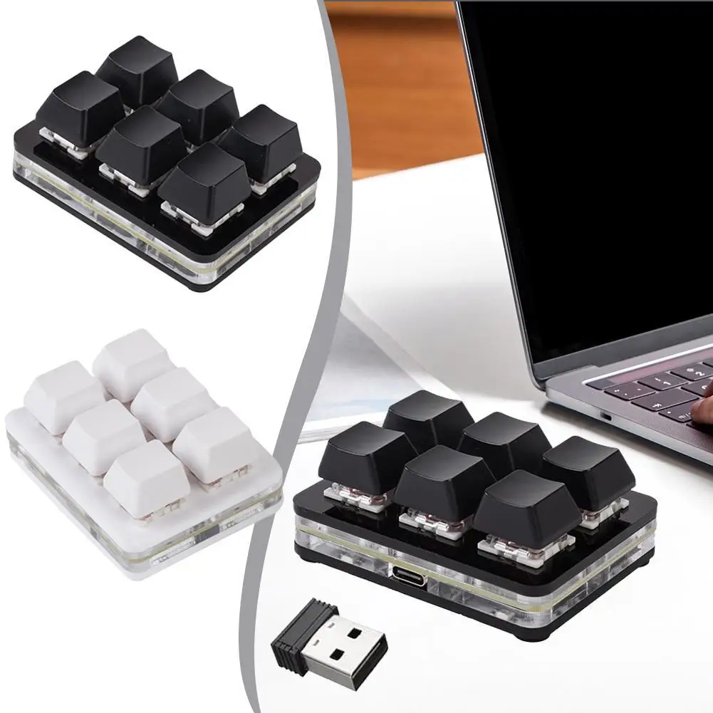 Mini 6 Keys Keyboard Bluetooth Custom Keypad Wireless USB Mode thumbnail 3