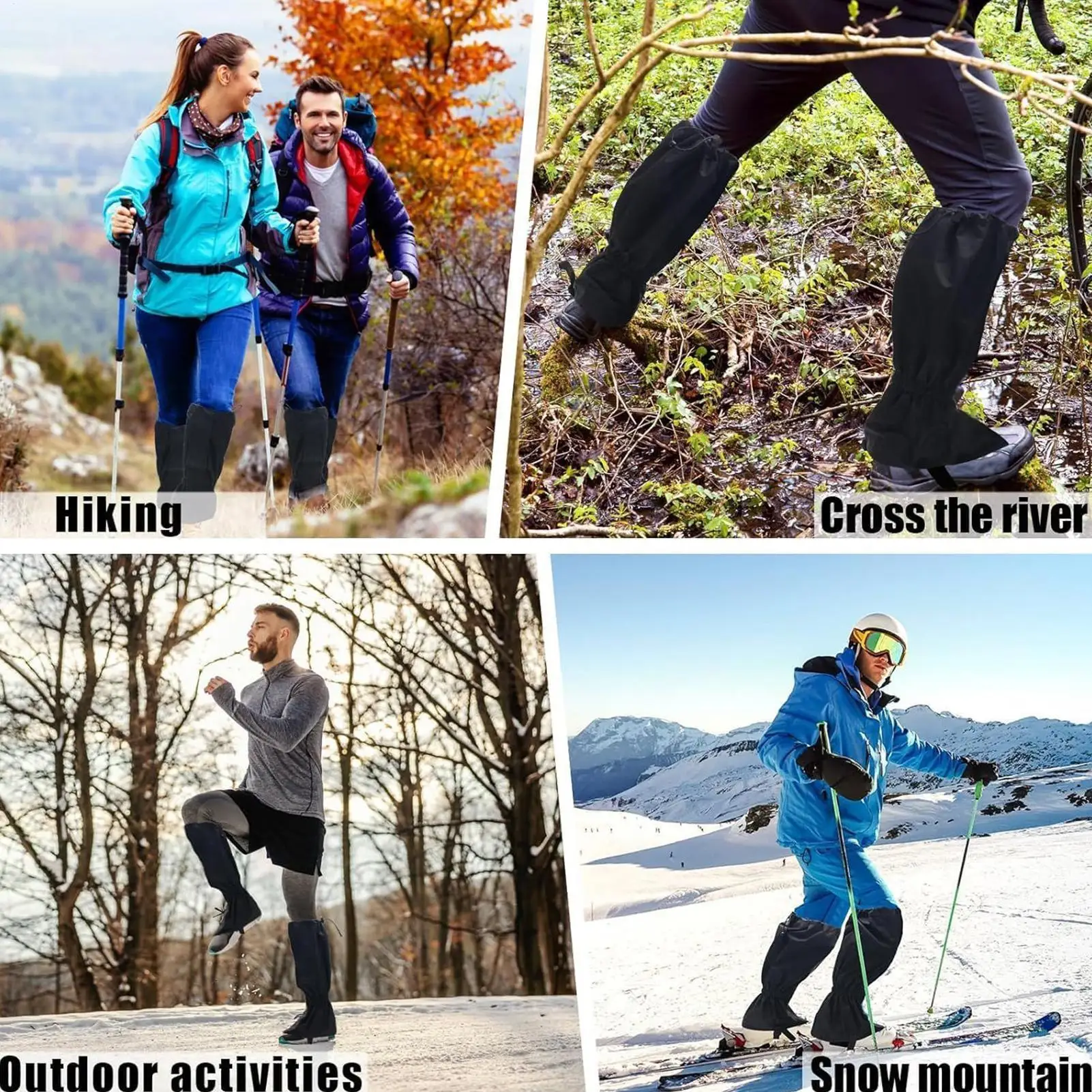 Outdoor Waterproof Leg Warmers Gaiters Travel Long Tube Mountain Leggings Cover Climbing Hiking Ski Hunting Boot Legs Protection