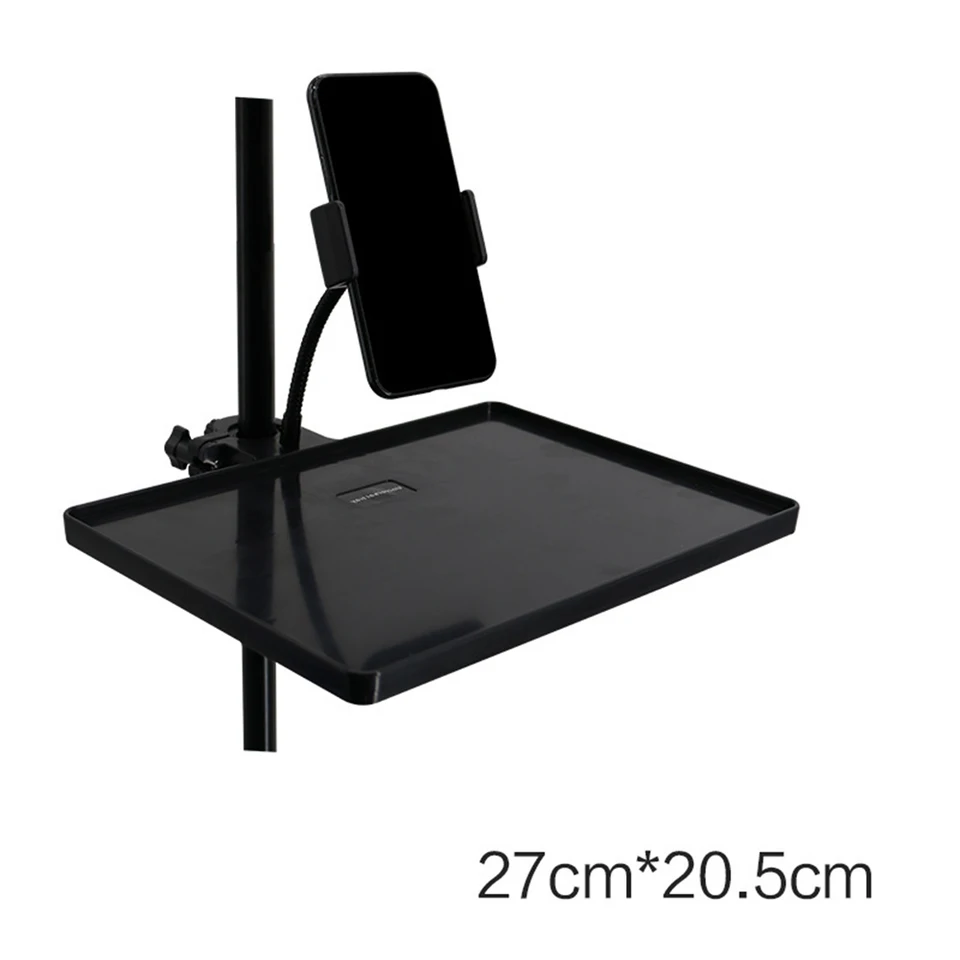Support De Carte Son / Microphone Avec Trépied – Plateau En Fer 20x13 Cm, Réglable, Pour Scène, Home Studio Ou Live