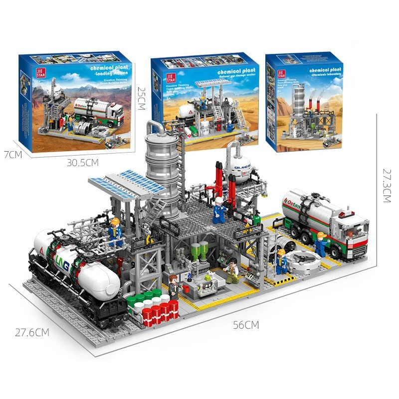 Engineering City Street View Factory Building Blocks Natural Gas Storage Center Laboratory 3In1 Assembly Model Bricks Kids Gifts 5
