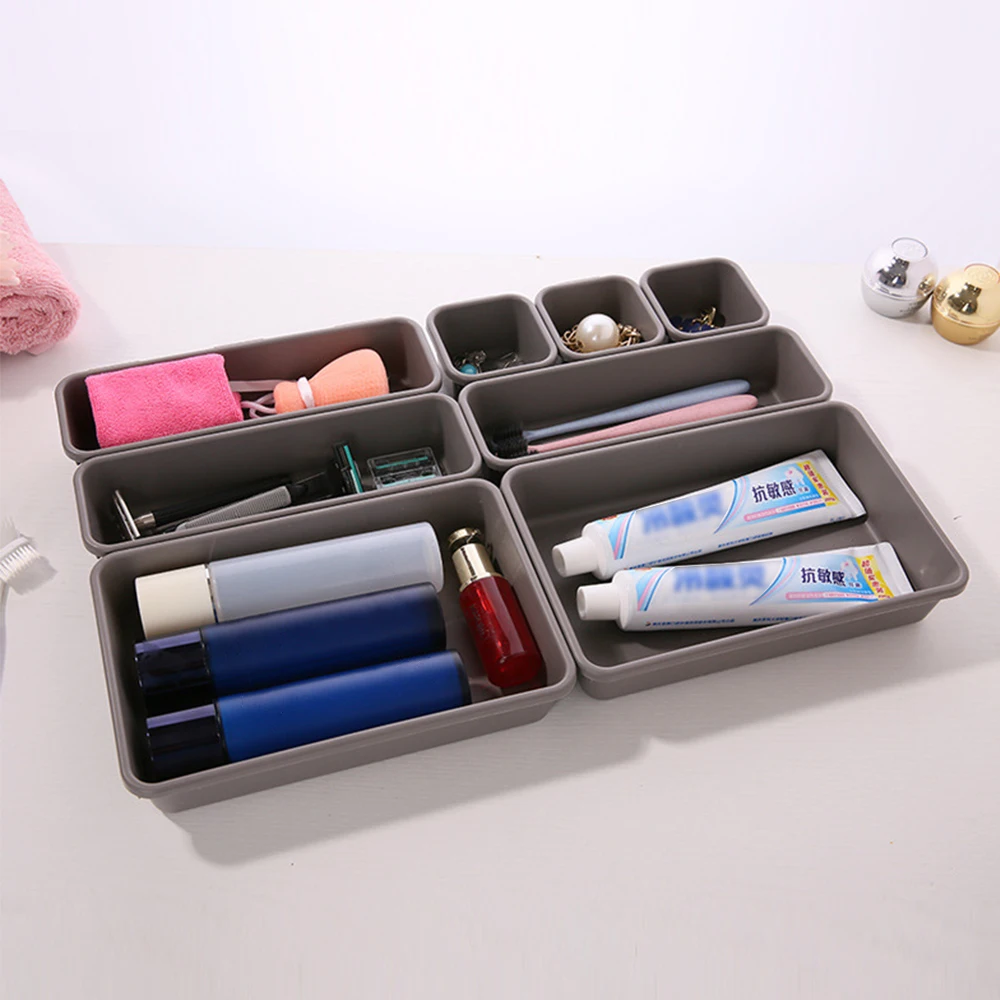 Description Picture 3 of itemDesktop Miscellaneous Drawer Storage Box Partition Artifact Can Be Freely Combined with 8PCS Cosmetics Storage Organization Box