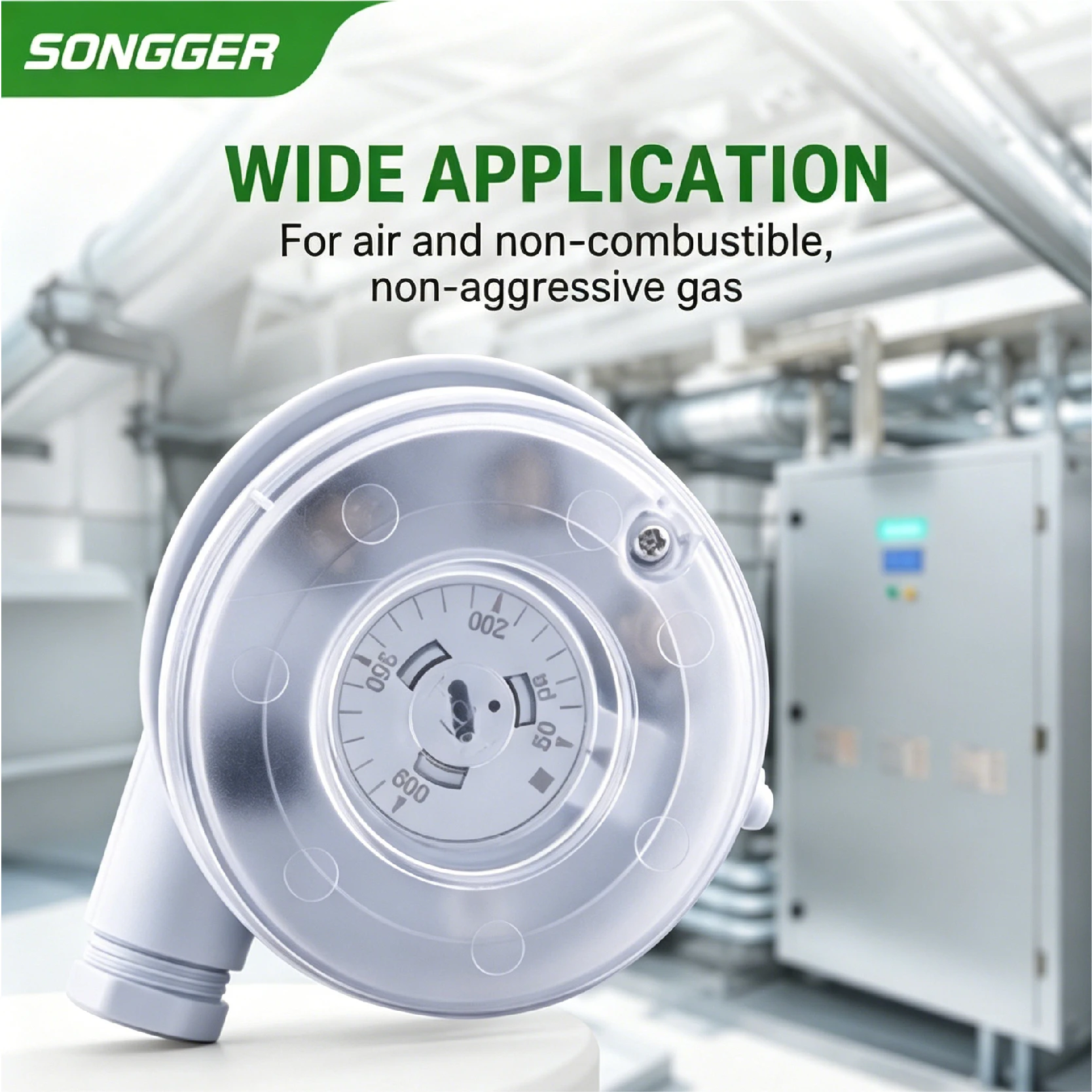604 공기 미세 차압 스위치 20-1000Pa 범위 온도 -20℃+85℃ AMP 커넥터..