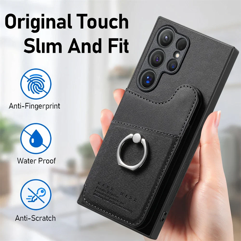 RFID-blocking Magnetic Wallet Phone Case with Card Holder Cover