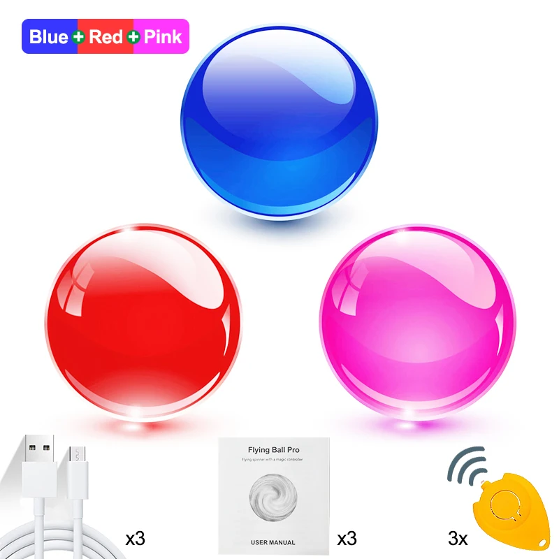 Colorful LED Lights Flying Boomerang Ball Flying Spinner Fidget Toys Drone  Hover Ball Stress Release Magic Ball Kids Gifts