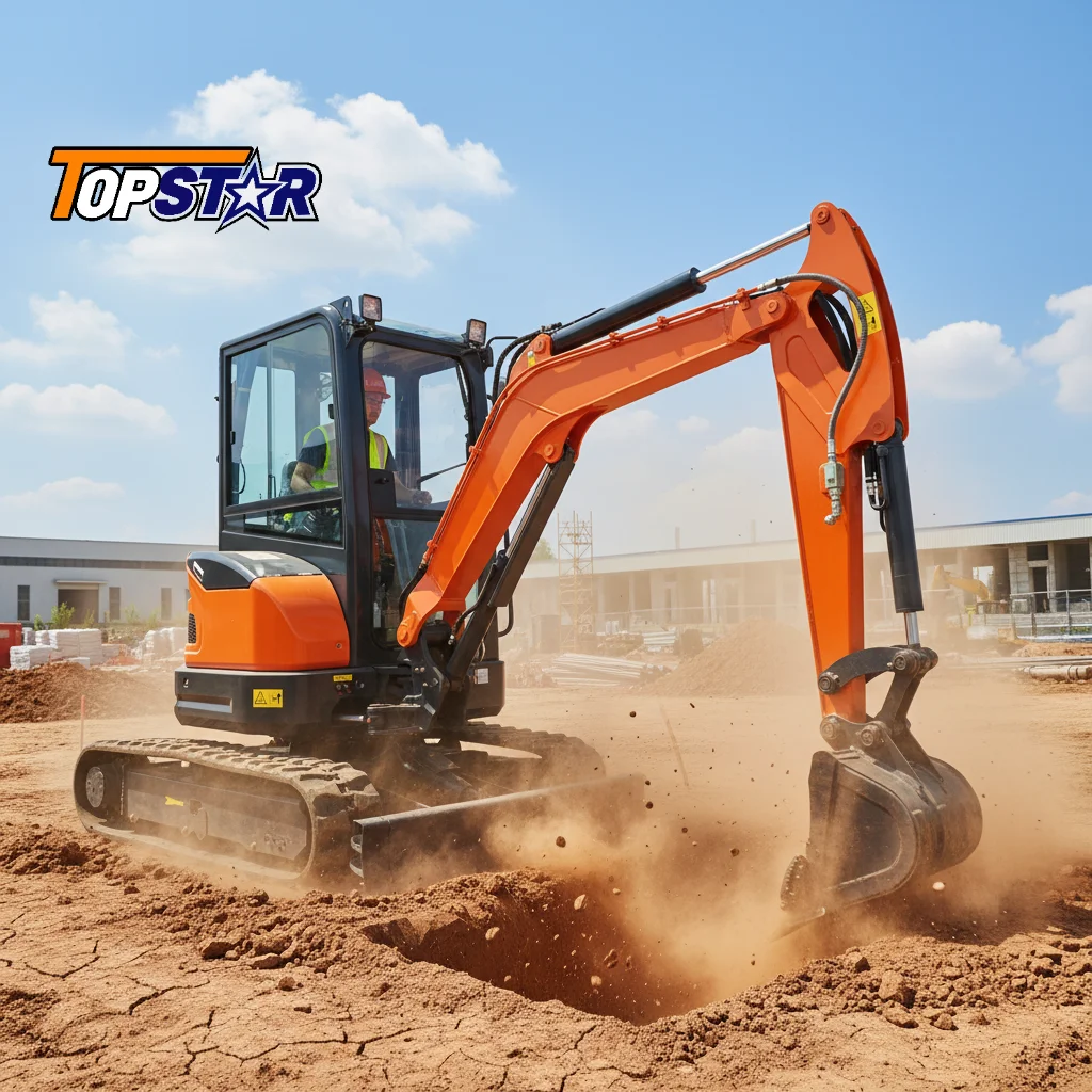 Multifunktionaler Mini-Bagger 1,2-1,8 Tonnen Kleiner Bagger für Bauarbeiten Werkstatt Kleine Bauprojekte