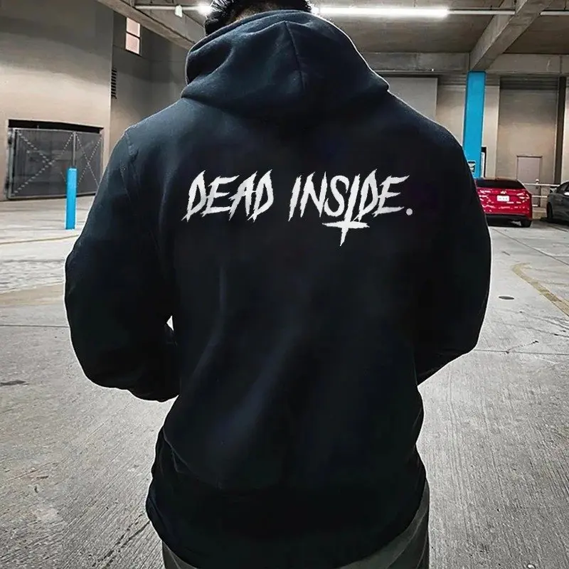 

Женская толстовка с капюшоном dead inside, свитшоты, пуловеры, уличная одежда унисекс из чистого хлопка с цитатами, джемпер, повседневные толстовки