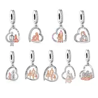 Fit Original Pan Charms Bracelet 925 Sterling Silver Mother Daughter Son My Children My World Bead For Making Berloqe DIY 1