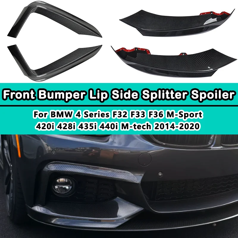 

Front Upper Trims Splitters Spoiler Kit For BMW 4 Series F32 F33 F36 M-Sport 420i 428i 435i 440i M-tech 2014-2020 Fog Lamp Cover