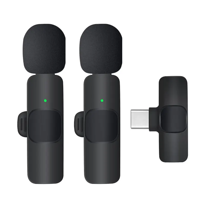 K9 Wireless Lavalier Microphone for iPhone and Type-C YouTube Facebook Video Live Intelligent Noise Reduction Mini Microphone