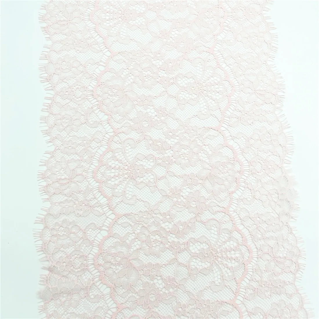 3y/lot Width 9 inch 23cm Pale Pink Eyelash Lace Trim Non-Elastic Lingerie Sewing Craft 4