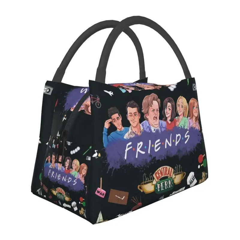 

Cartoon Friends Characters Insulated Lunch Bag for Camping Travel TV Show Waterproof Cooler Thermal Bento Box Women