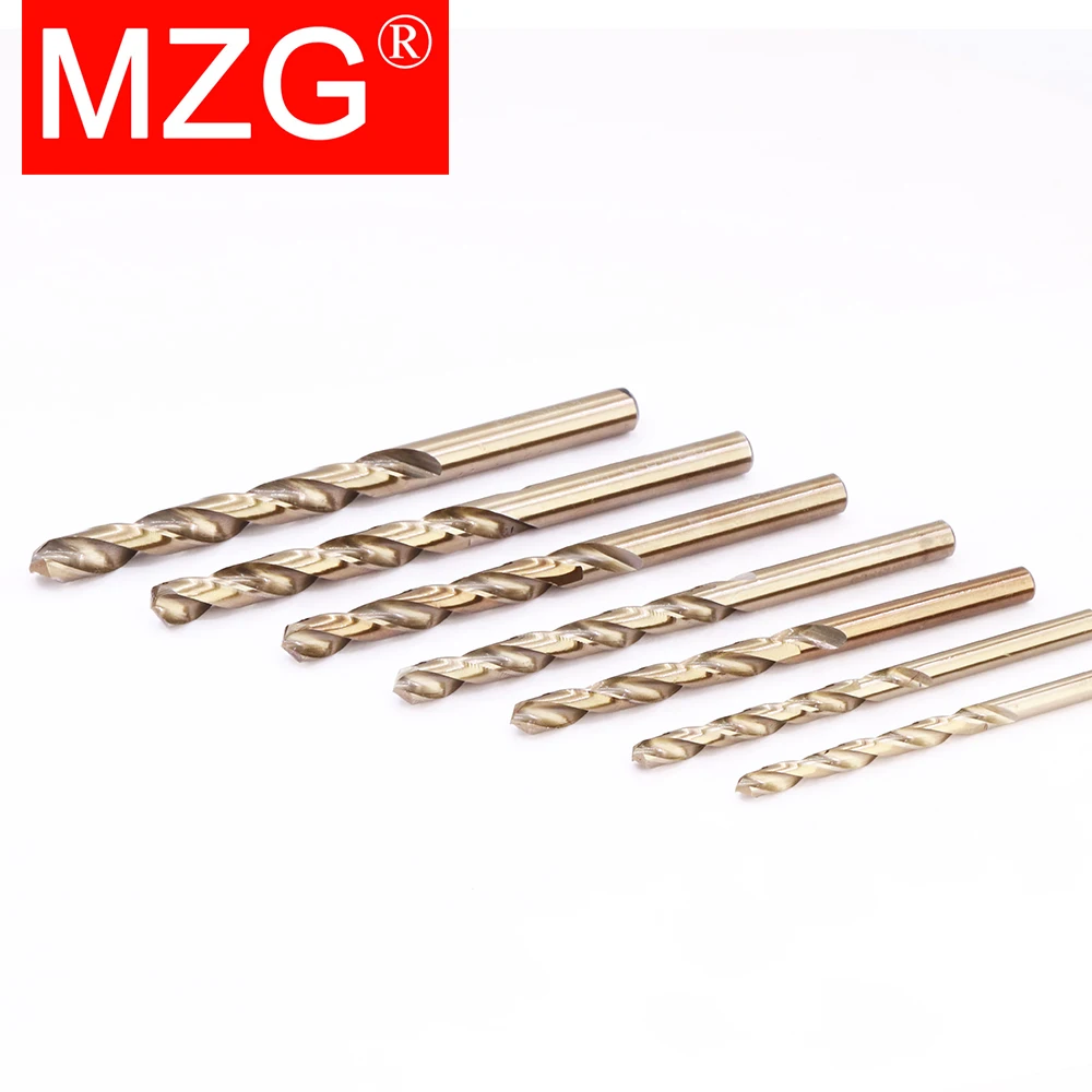 Drill Bit Set MZG 1.0-13.0 MM Cobalt Coated Straight Shank Standard Length HSS M35 High Speed Steel CNC Drilling Cutter drill bit set