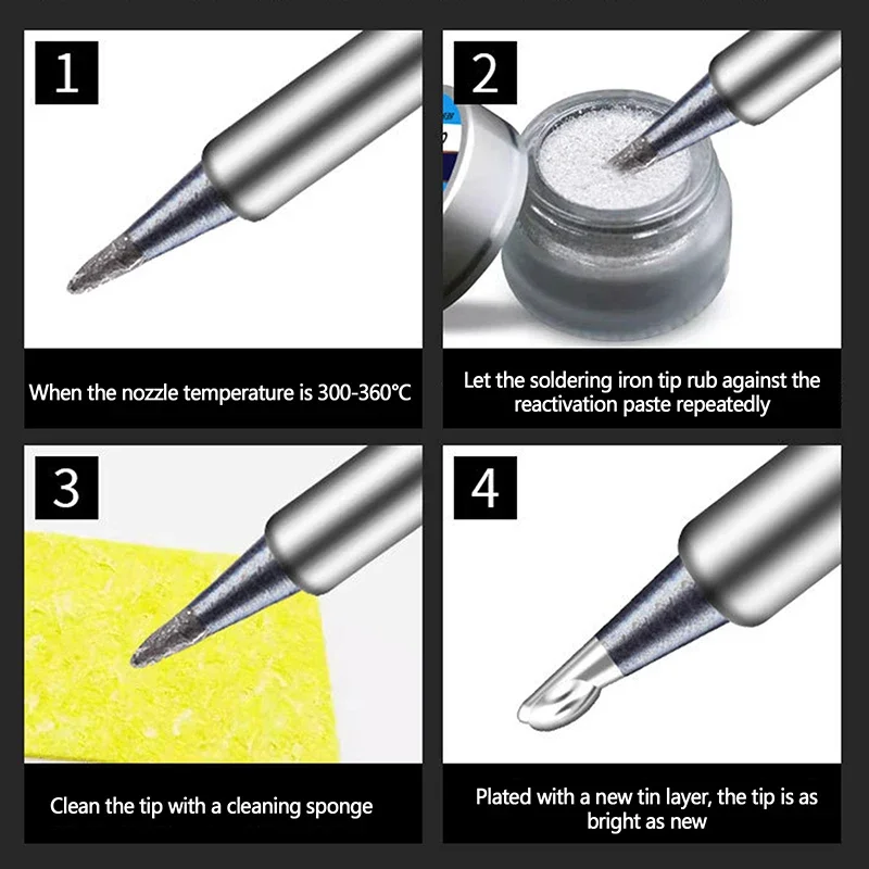 2/1Pcs 6g Lötkolben Spitze Tinner Aktivator Spitze Reiniger Entferner Auffrischung Nicht-stick Zinn Solder creme Sauber Paste – Detail 6