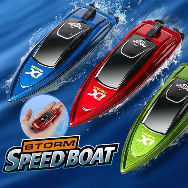 Mini Rc  Boat 5km/h Radio Remote Controlled High Speed Ship With Led Light Palm-boat Summer Water Toy Pool Toys Models Gifts 1