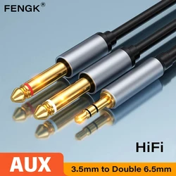 Premium Audio Adapter Cable - 3.5mm to Dual 6.5mm TRS for Enhanced Sound Quality (Black)