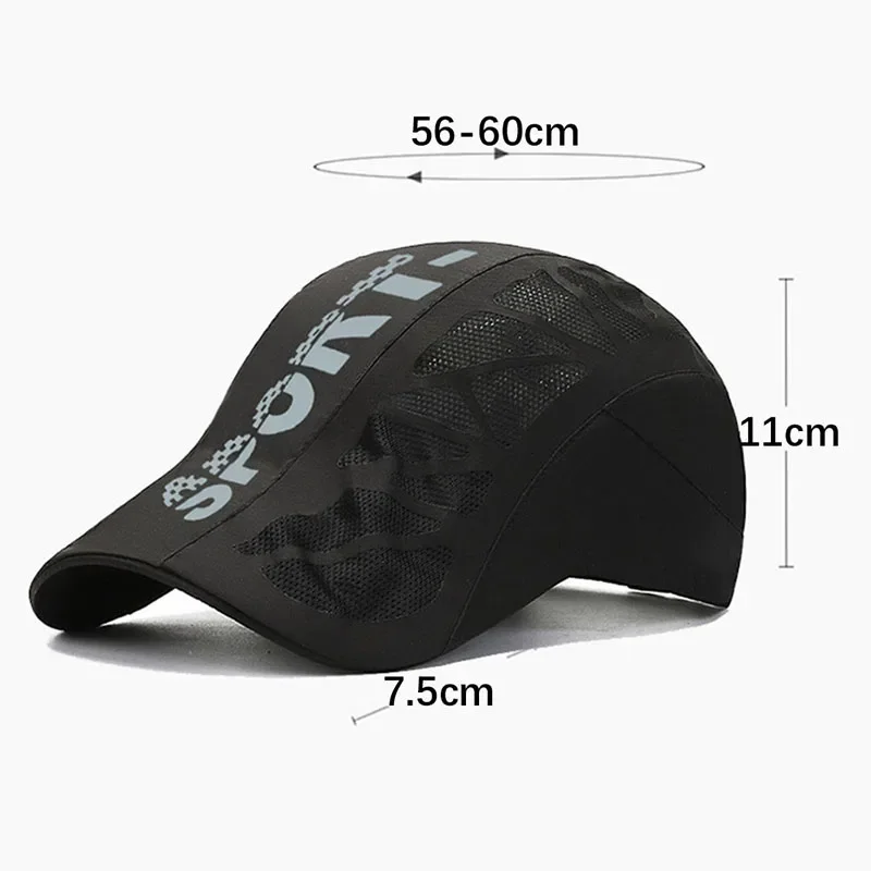 Adjustable Men Visors Summer Quick Drying Waterproof Snapback Peaked Cap Women Sun Hat Letter Printing Kpop Fashion Breathable