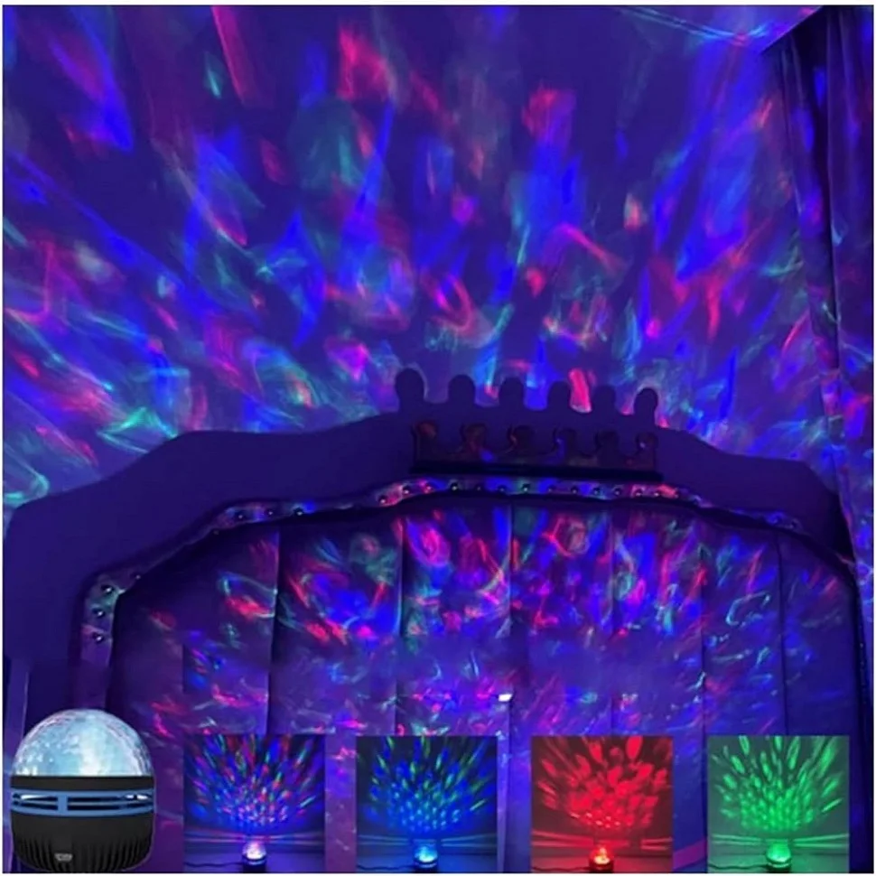 LED 야간 조명 물 패턴 프로젝션 효과 램프, 어린이 침실 장식 프로젝션 램프, 생일 파티 장식