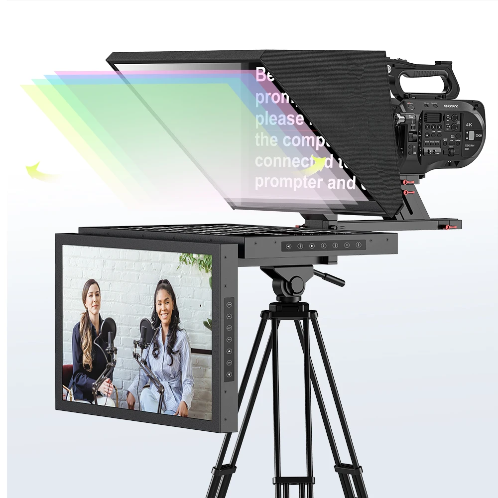 DT20-M Dual-Screen HDMI-compatible/3G-SDI High-Bright Teleprompter (20")