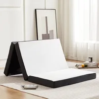 Folding Mattress, 4 inch Tri-fold Memory Foam Mattress Topper for Camping, Foldable Mattress Topper with Washable Cover 1