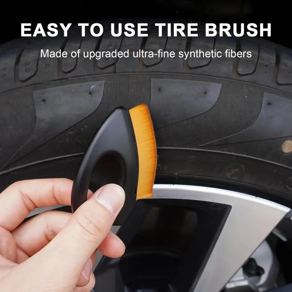 Ultra Fine Synthetic Fiber Car Tire Brush Detailing Brush Ergonomic Handle  Auto Wash Tire Brush Portable Car Cleaning Supplies - AliExpress