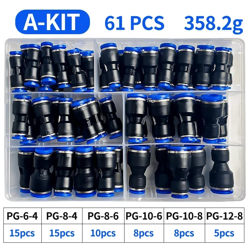Description Picture 2 of item61PCs Boxed PG Pneumatic Connector Air Pipe 4mm 6mm 8mm 10mm 12mm PG8-6 PG10-8 PG6-4 PG8-4 PG10-6 PG12-6 PG12-8