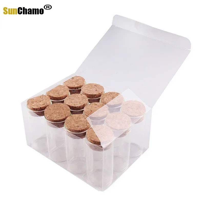 Glass Bottles Mini Glass Bottles 30x60mm Mini Glass Wishing Bottle With Cork Stoppers Clear Drifting Small Bottles For Home Decor Supplies 12pcs/set Decoration