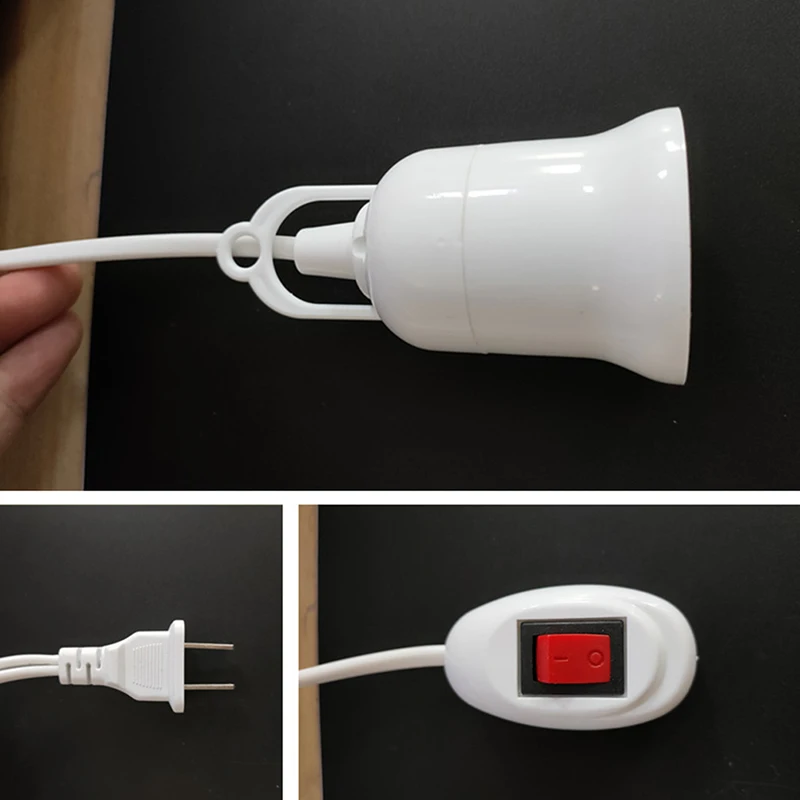 E27 250V 5A Suspension Universal Screw Socket With Switch Lamp Plug Holder Adapter Converter With Switch Lamp 2.3m Wire Length