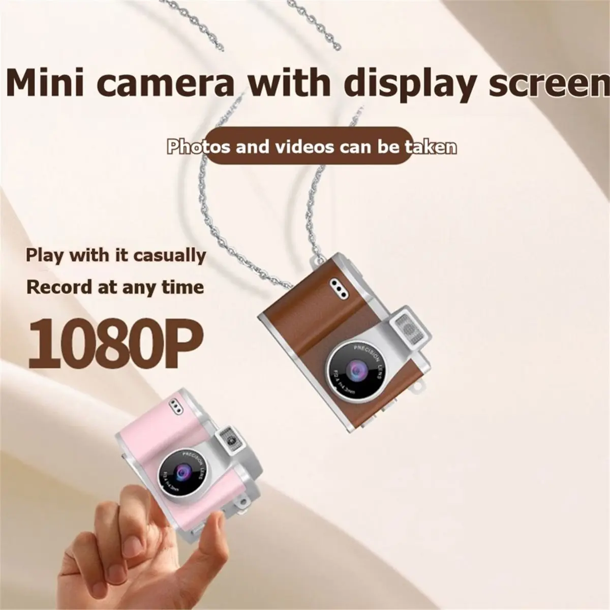 N05R 1080P 레트로 디지털 카메라 비디오 레코더 LED 필 라이트 0.96인치 IPS 스크린 휴대용 미니 디지털 카메라 B
