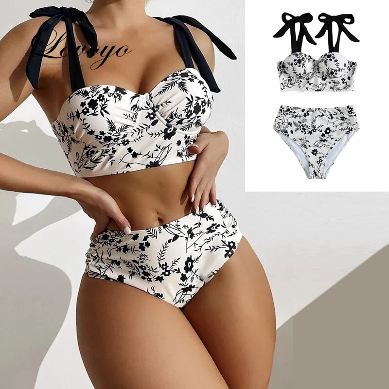 

Новинка 2023, женское бикини в европейском и американском стиле, стальной раздельный купальник с жесткой чашкой, женский купальник