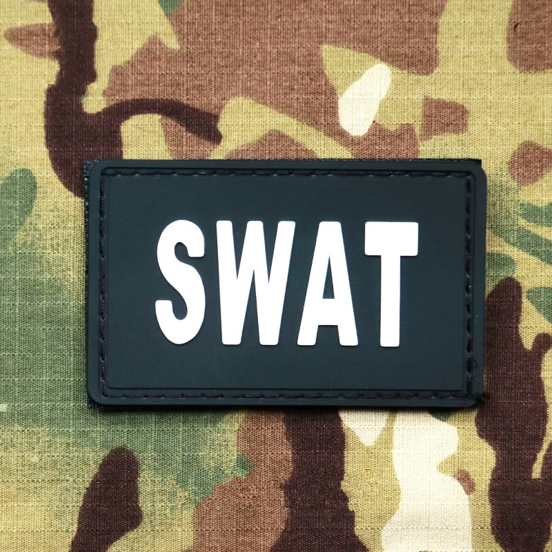 

PVC Rubber Military Tactical Patch Hook Loop US Army Swat Sticker Clothing Armband Hat Badges Iron On Airsoft Patches Emblemas