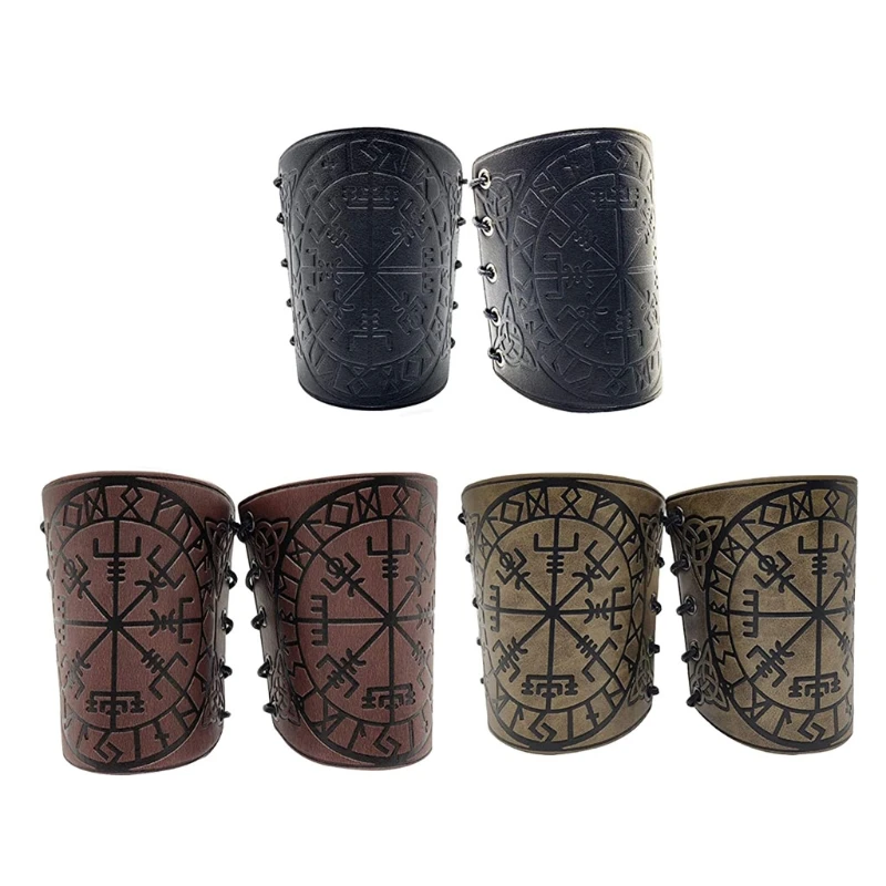 

Steampunk Wide Cuffs Mens Cosplay Retro Knight Wristbands Adjustable Dropship