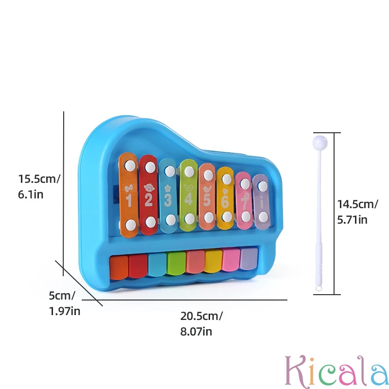 Early Educational Eight Tone Hand Knocking Two In One Xylophone Instrument Infant And Young Children Music Toy Piano For Gift 2