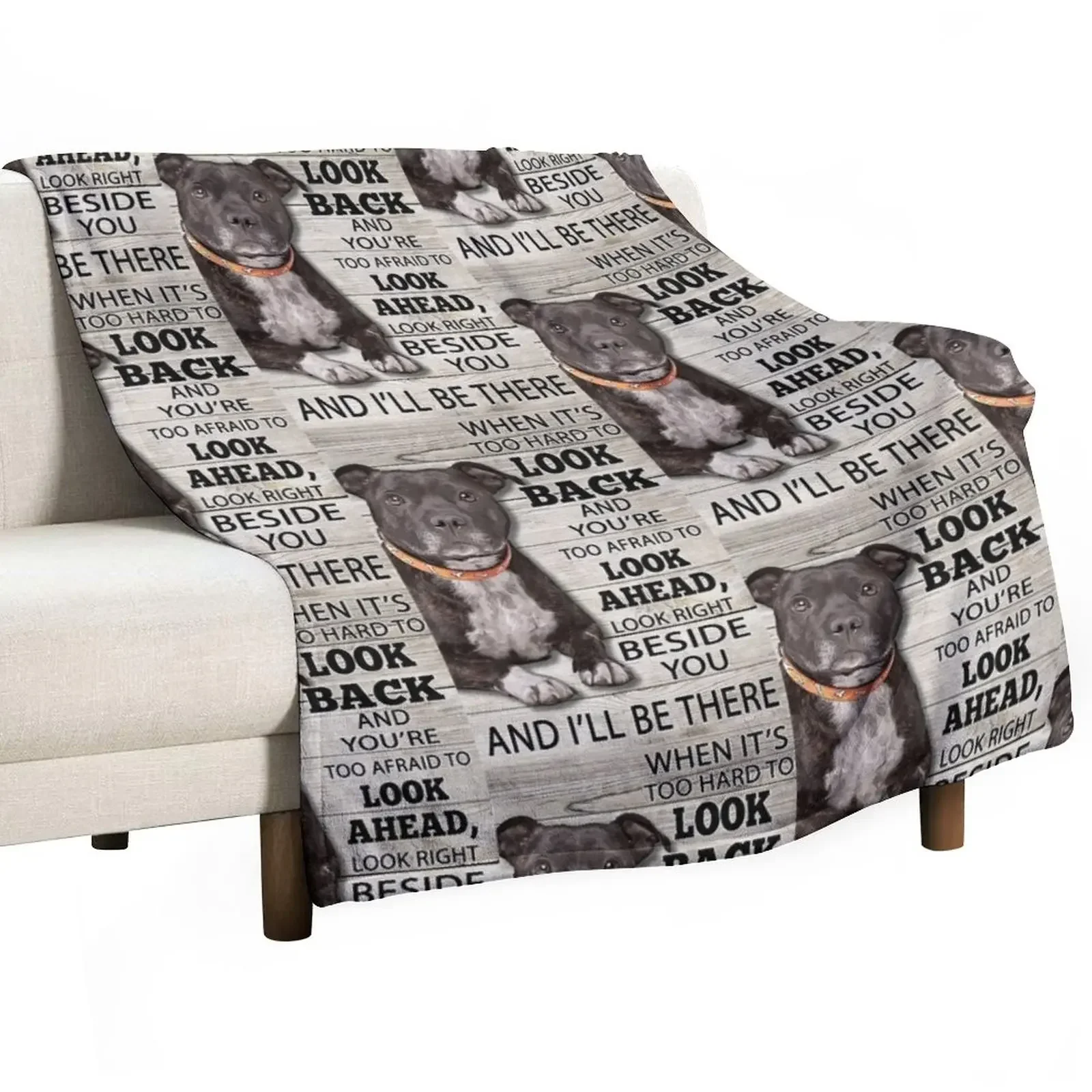 Carino Divertente Stafter Bull Terrier Cita Coperta Coperte Pelose E Coperte Trapuntate