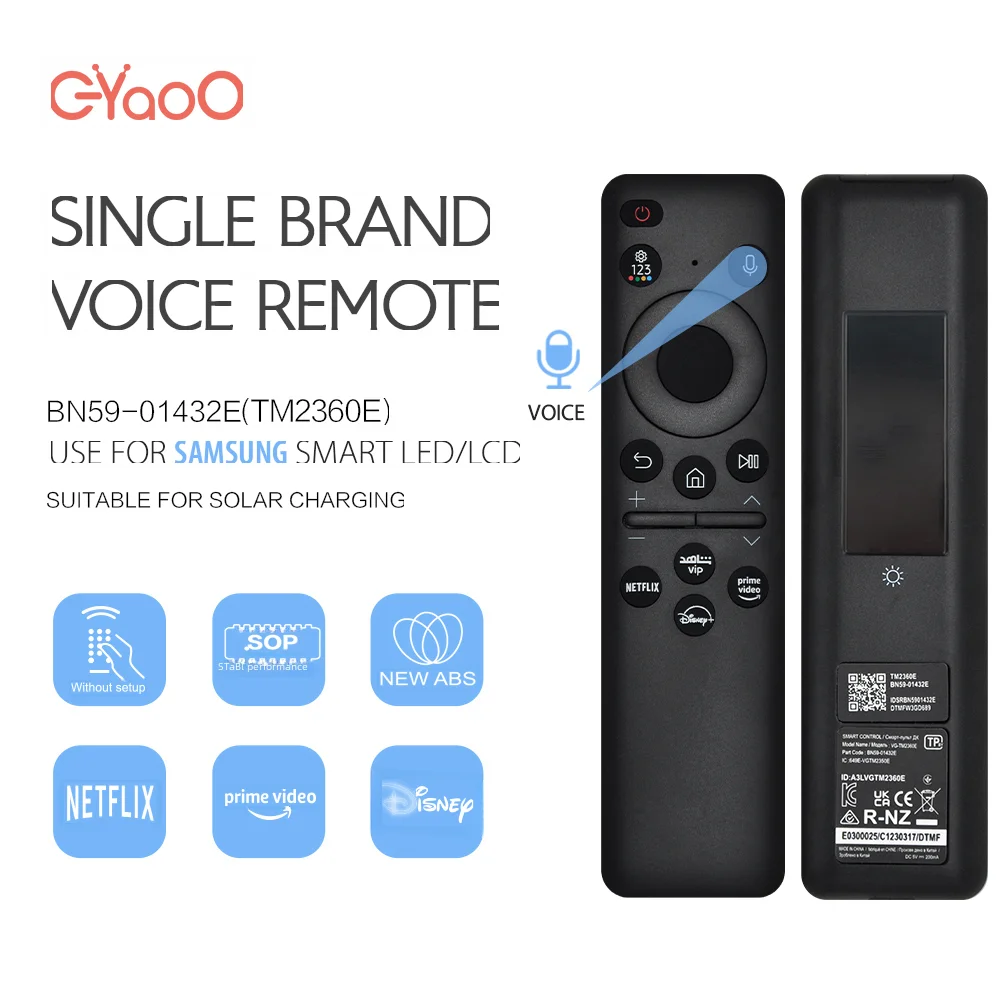 Bn59-01432E Telecomando Solare Sostitutivo Per Samsung Smart Tv Compatibile Con La Serie Neo Qled 8K 4K