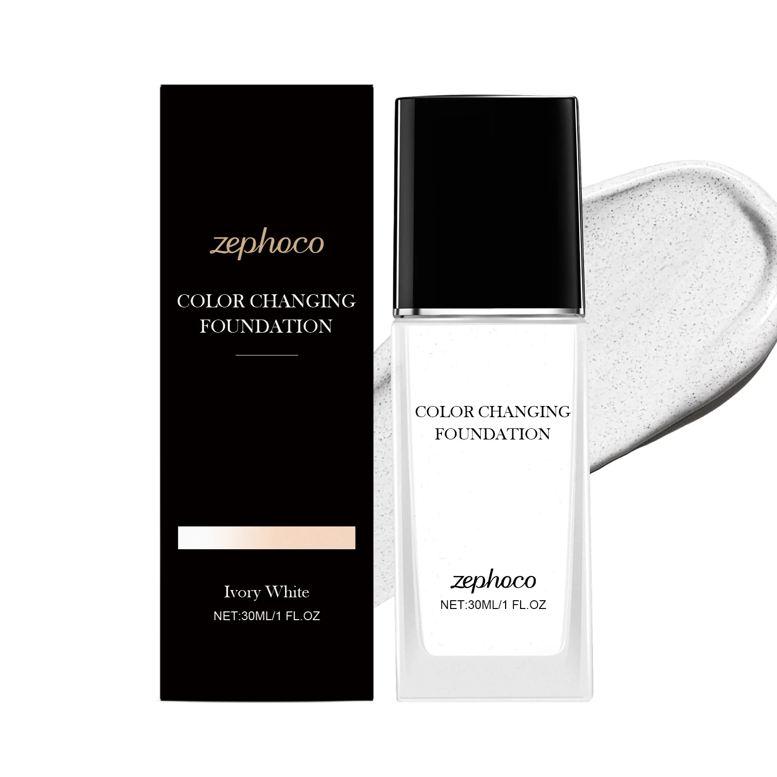 Zephoco Liquid Foundation Flawless Finish High Coverage Base Makeup_voghion.com