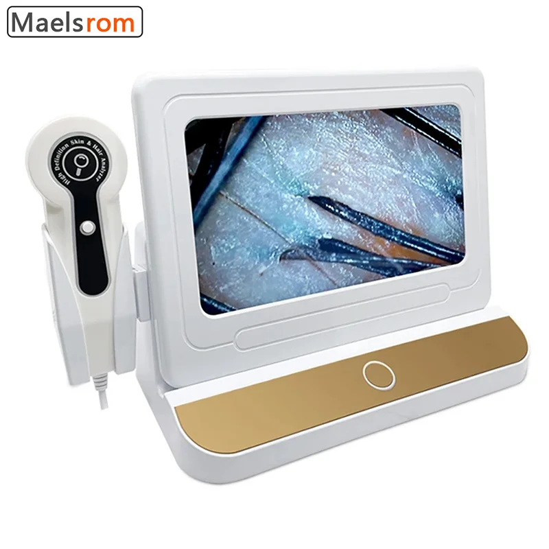 Scalp Detector Hair Analyzer TesterMachine Skin Scalp Testing Scanner Follicle Skin Moisture For Beauty Salon 50X 200X 10 Inch