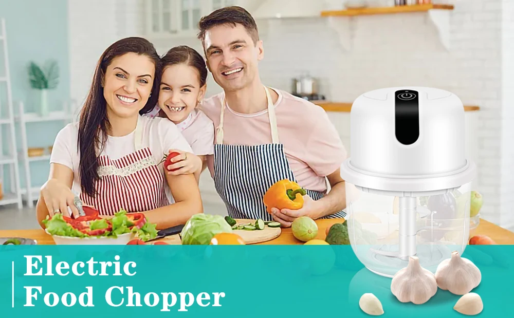 Description Picture 4 of itemElectric Garlic Chopper Multi-Function Food Processor Blenders For Kitchen USB Charging Meat Grinder Kitchen Tools