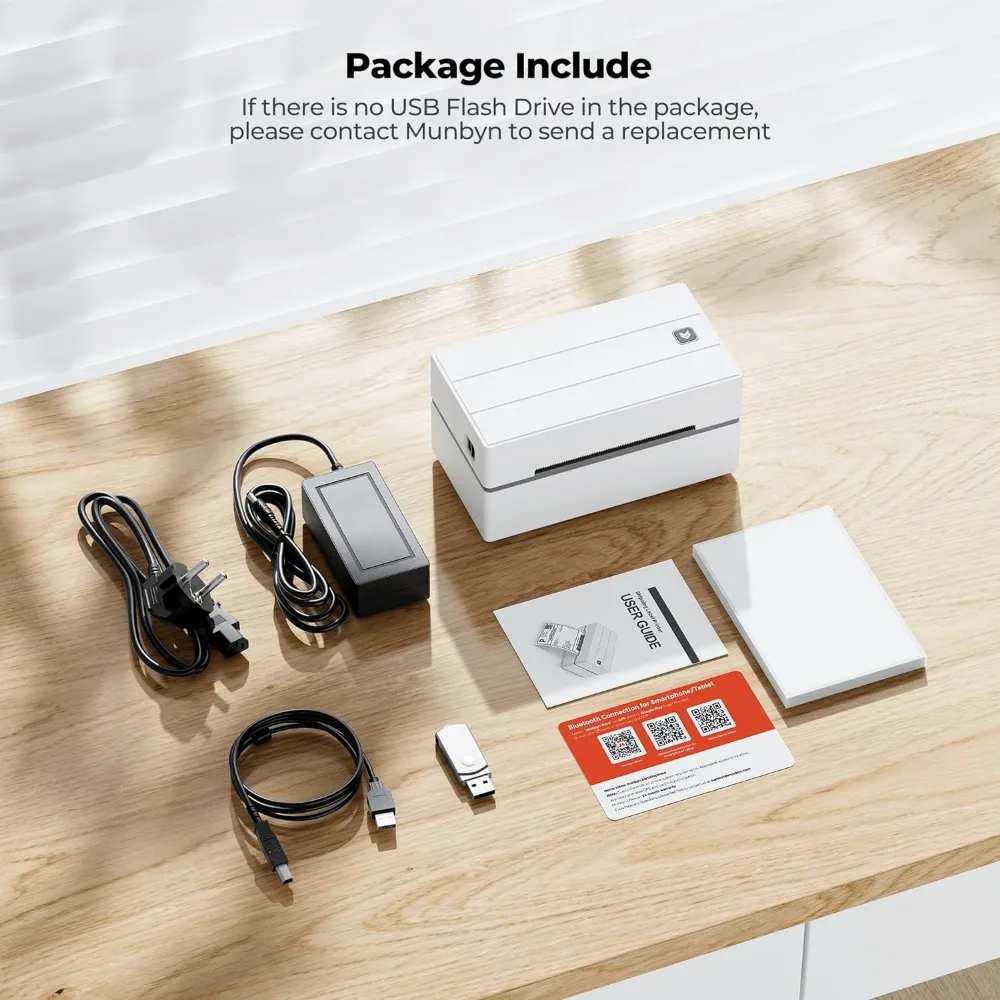 Bluetooth Thermal Label Printer, 130B Wireless 4x6 Shipping Label Printer for Shipping Packages Small Business Office or Home 6