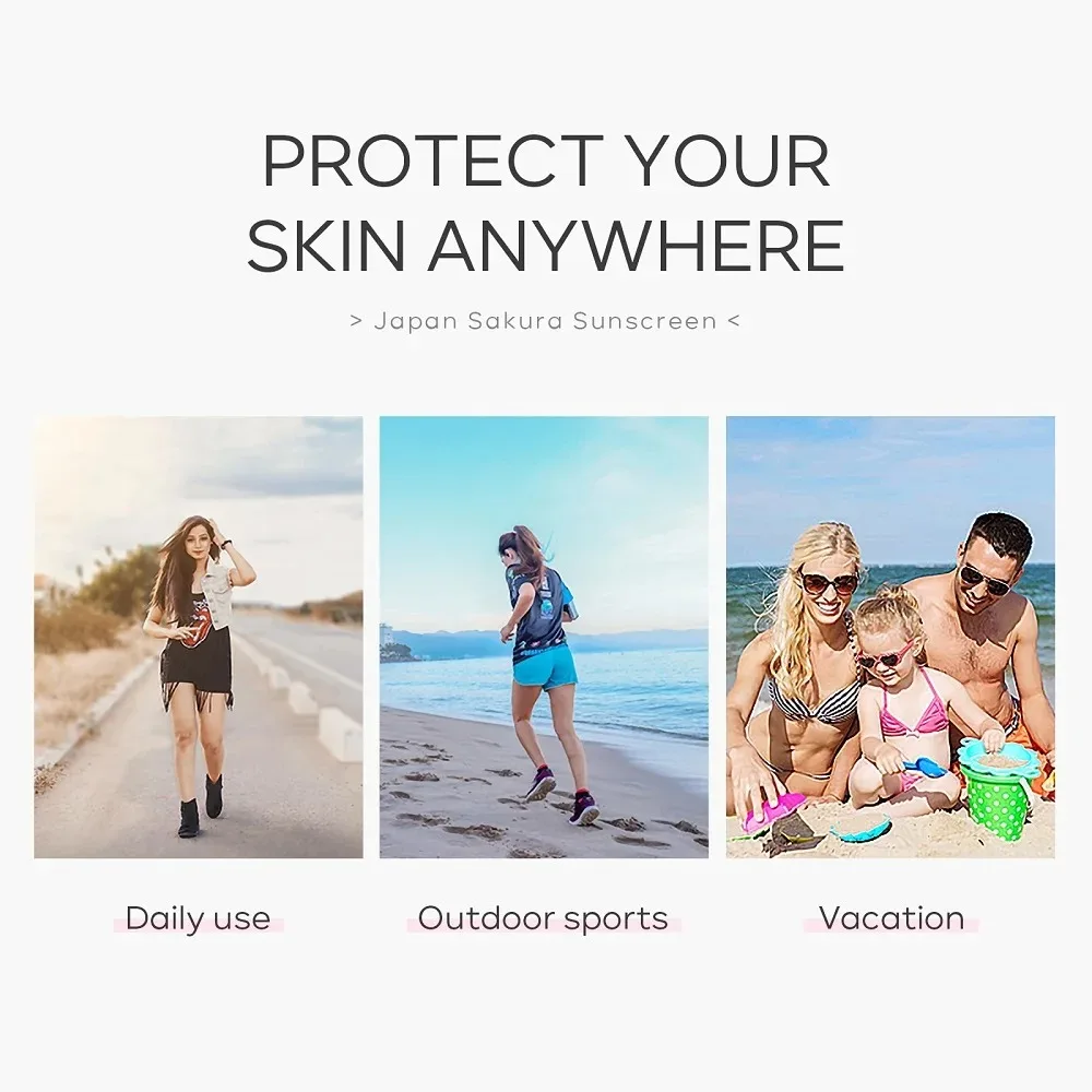 Sakura Sunscreen Cream SPF50 Facial Sun Block Isolation Lotion Skin Protector Moisturizer