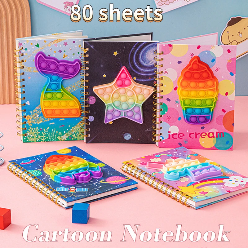 Korean Cute Hand Account Loose-leaf Notebook Set Kawaii Cute Cartoon Girl Heart Detachable Coil Book Student Notepads Statione