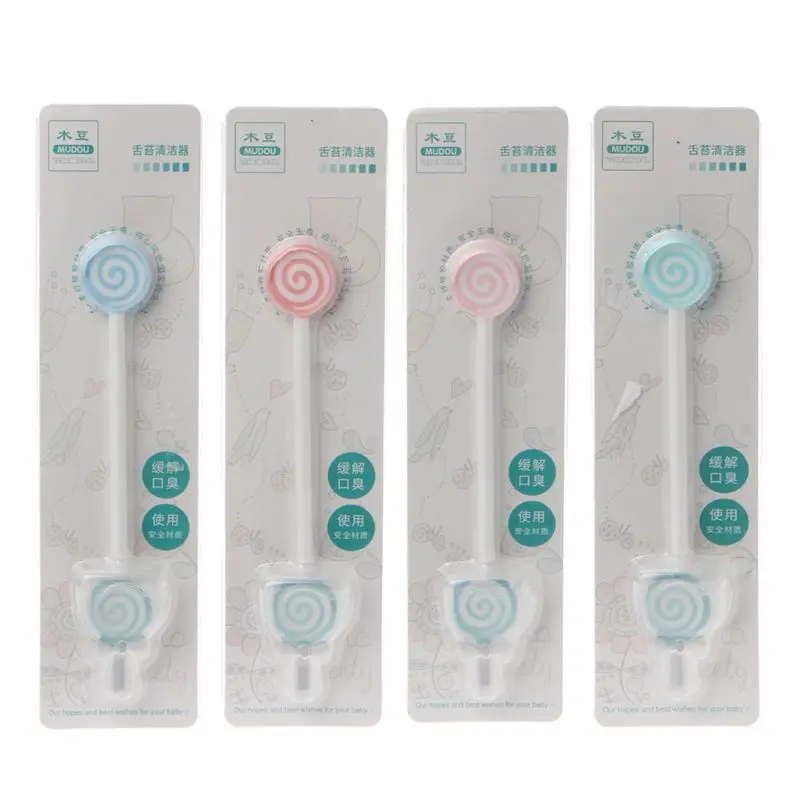Teething Lollipop Tongue Cleaning Brush Child Tongue Scraper For Babies