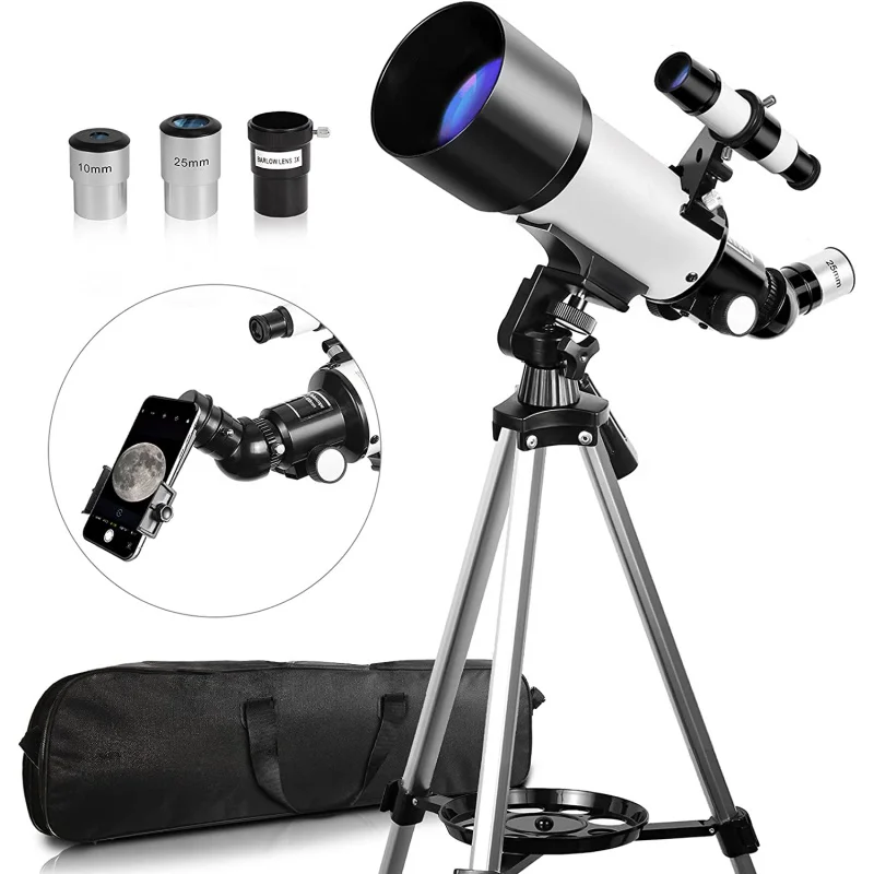 

70 eure 400 Focal Length for Adts Astronoy Travel Refractor Telcope ith Car Bag, Gift for Ki