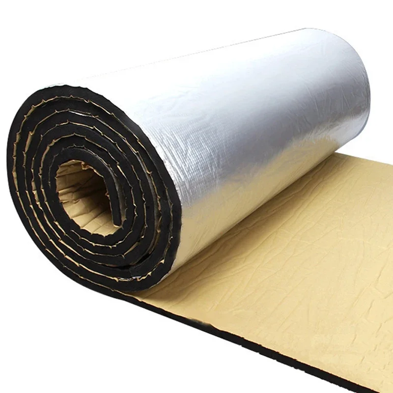 1Pc 50x200cm 5/10mm Sound Deadener Heat Insulation Mat Aluminum Foil Self Adhesive Acoustic Thermal Pad Car Noise Insulation Mat sound proof mat sound insulation mat sound deadener mat heat insulation mat