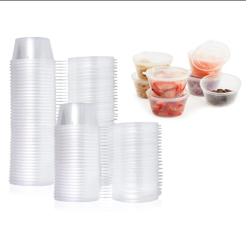 10pcs Disposable Sauce pot Chutney Cups Slime Storage Container Boxes With Lid 4